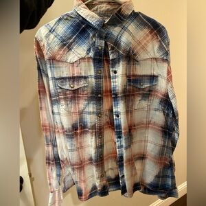 Pink and Blue Plaid Shirt